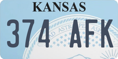 KS license plate 374AFK