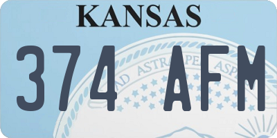 KS license plate 374AFM
