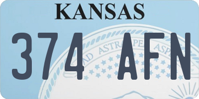 KS license plate 374AFN