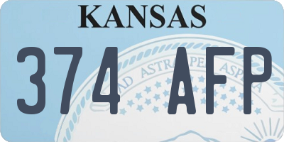 KS license plate 374AFP