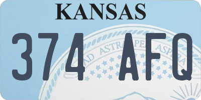 KS license plate 374AFQ