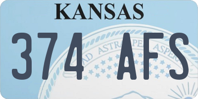 KS license plate 374AFS