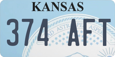 KS license plate 374AFT
