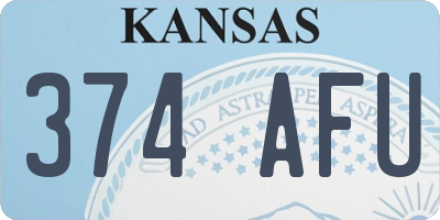 KS license plate 374AFU