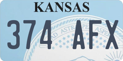 KS license plate 374AFX
