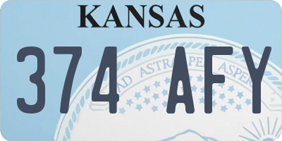 KS license plate 374AFY