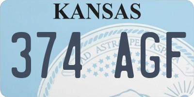 KS license plate 374AGF