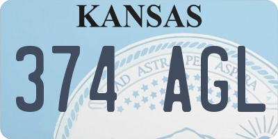 KS license plate 374AGL