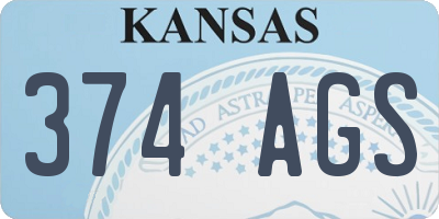 KS license plate 374AGS