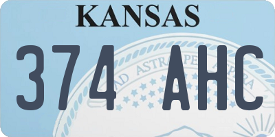 KS license plate 374AHC