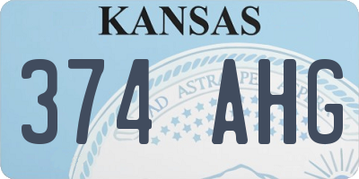 KS license plate 374AHG