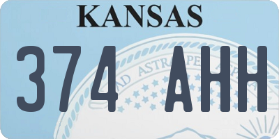 KS license plate 374AHH
