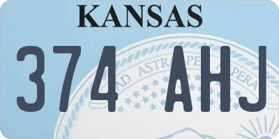 KS license plate 374AHJ