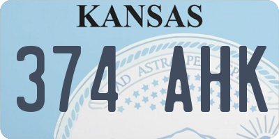 KS license plate 374AHK