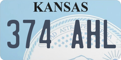 KS license plate 374AHL