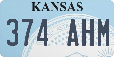 KS license plate 374AHM