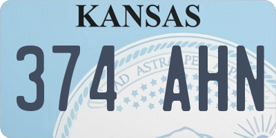 KS license plate 374AHN