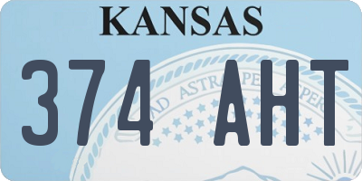 KS license plate 374AHT