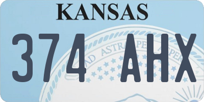 KS license plate 374AHX