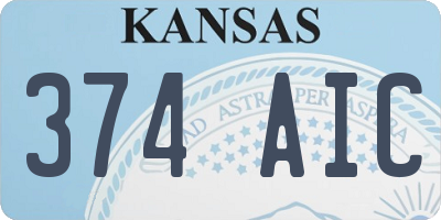 KS license plate 374AIC