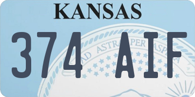 KS license plate 374AIF