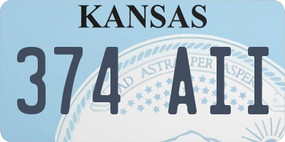 KS license plate 374AII