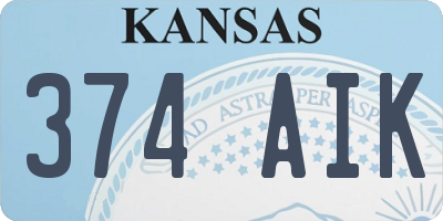 KS license plate 374AIK