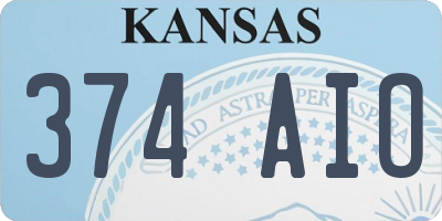 KS license plate 374AIO