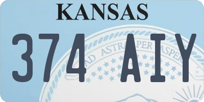 KS license plate 374AIY