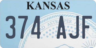 KS license plate 374AJF