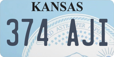KS license plate 374AJI