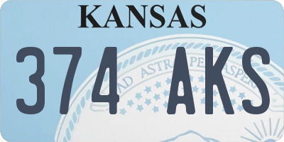 KS license plate 374AKS