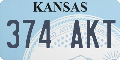 KS license plate 374AKT