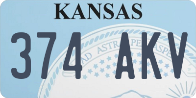 KS license plate 374AKV