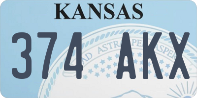 KS license plate 374AKX