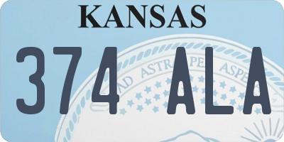 KS license plate 374ALA