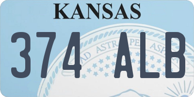 KS license plate 374ALB