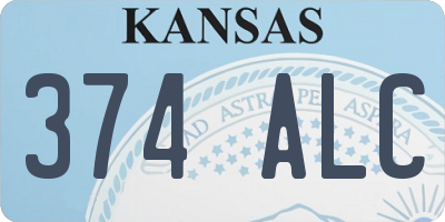 KS license plate 374ALC