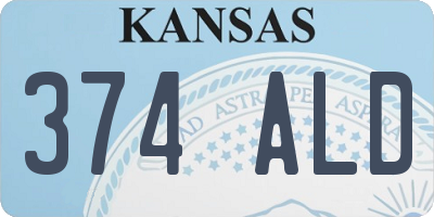 KS license plate 374ALD
