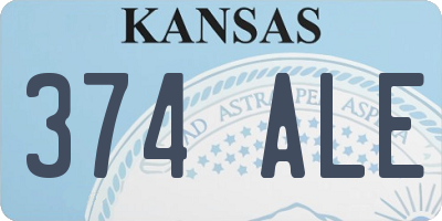 KS license plate 374ALE