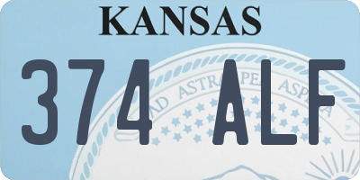 KS license plate 374ALF