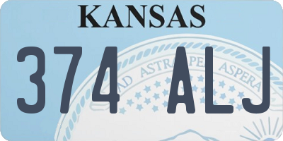 KS license plate 374ALJ