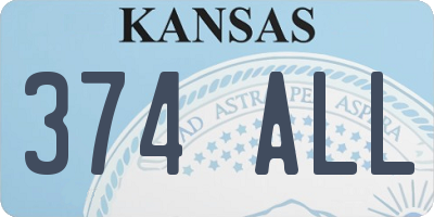 KS license plate 374ALL