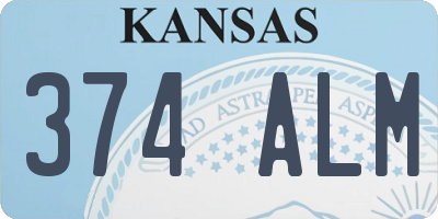 KS license plate 374ALM