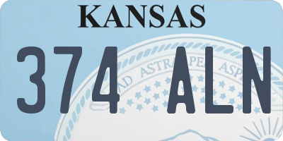 KS license plate 374ALN