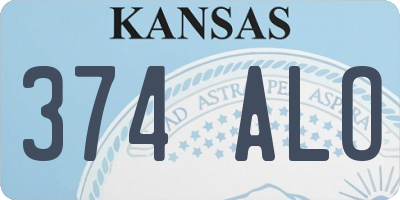 KS license plate 374ALO