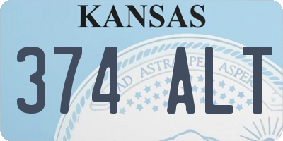 KS license plate 374ALT