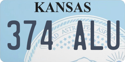 KS license plate 374ALU