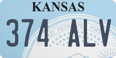 KS license plate 374ALV