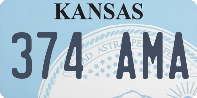 KS license plate 374AMA